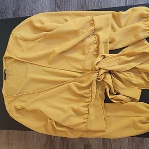 Mustard Yellow Wrap Around Blouse